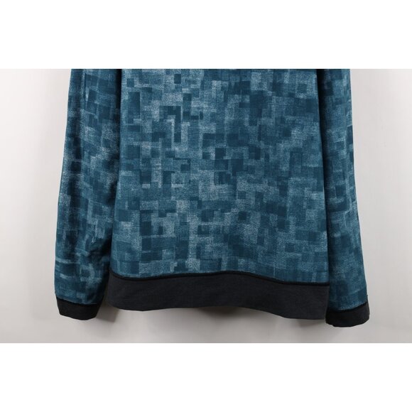 Lululemon Mens XL Reversible Long Sleeve Crewneck Sweatshirt Geometric Blue Gray - Picture 3 of 16